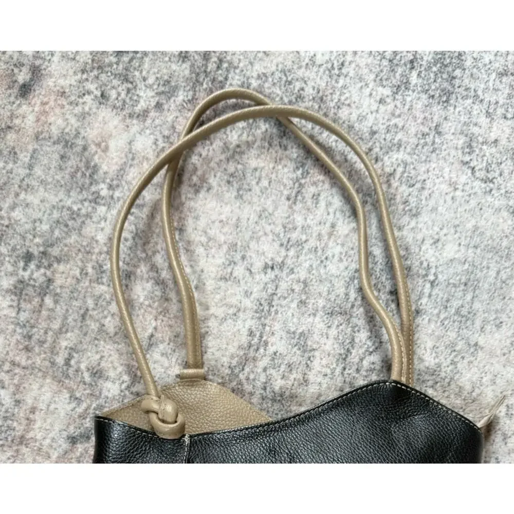 Borse In Pelle Made in Italy Leather Convertible Backpack Shoulder Bag Black